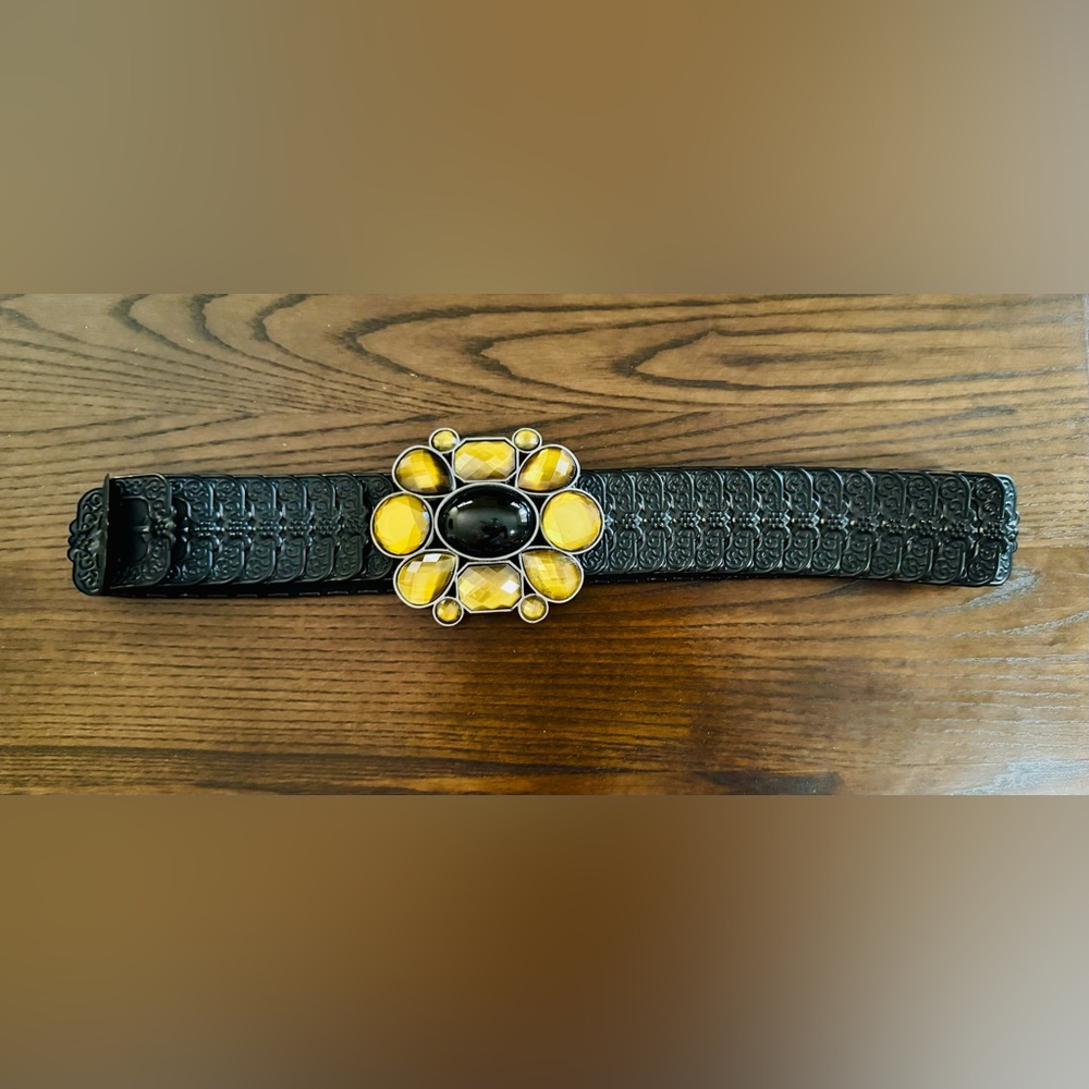Vintage Elastic Stretch Metal Belt Rhinestones Women's Whimsigoth Boho Y2K Glam